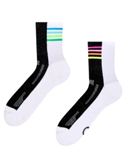 Chaussettes mi-mollet fonctionnelles rigolotes Marche en arc-en-ciel