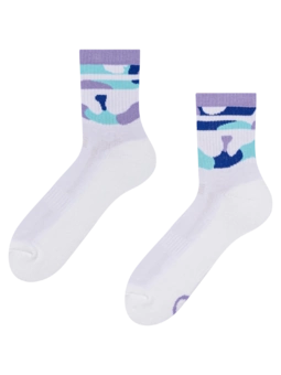 Chaussettes mi-mollet fonctionnelles rigolotes Camouflage violet