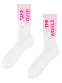 Chaussettes fonctionnelles rigolotes Prends le contrôle du monde