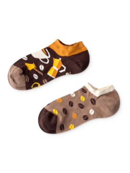 Socquettes rigolotes pour baskets Grains de café