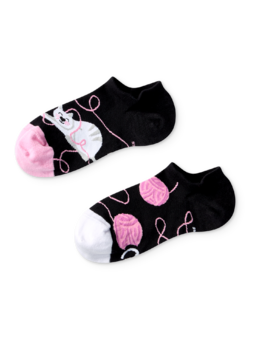 Socquettes rigolotes pour baskets Chat et balle