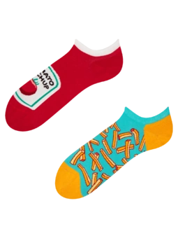 Socquettes rigolotes pour baskets Frites et ketchup