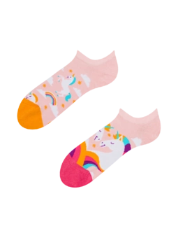 Socquettes rigolotes pour baskets Licorne dans les nuages