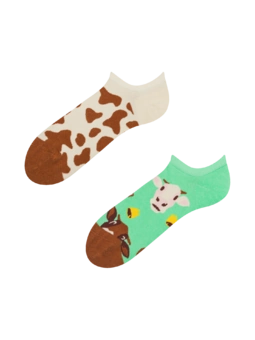 Socquettes rigolotes pour baskets Vache et cloche