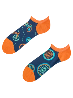 Socquettes rigolotes pour baskets Bicyclette orange