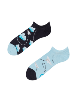 Socquettes rigolotes pour baskets Avions en papier et nuages