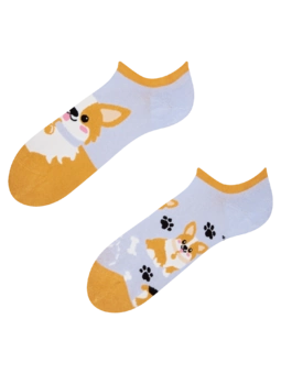 Socquettes rigolotes pour baskets Chien Corgi