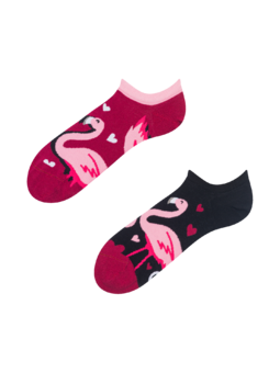 Socquettes rigolotes pour baskets Flamants et cœurs