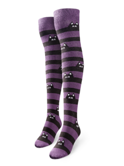 Chaussettes rigolotes hautes au-dessus des genoux Chats cachés