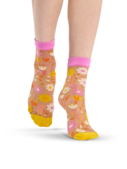 Chaussettes rigolotes en nylon Jardin de fleurs