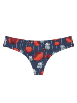 Culotte brésilienne rigolote pour femmes Coccinelles et fleurs de pavot