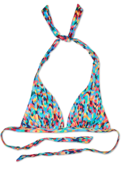Haut de bikini triangulaire rigolo Mosaïque colorée