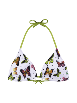 Wesoły trójkątny top od bikini Kolorowe motyle