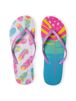 Flip Flops Colourful Feathers