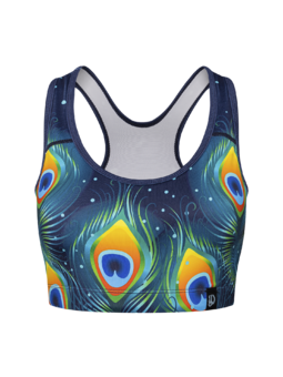 Sports Bra Peacock Feathers