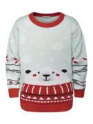 Veselý dětský vánoční svetr Zimní medvěd