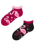 Socquettes rigolotes pour enfants Cœurs et Flamants roses