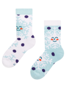 Veselé detské teplé ponožky Šťastné snehové vločky
