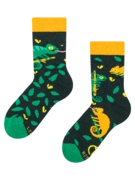 Chaussettes rigolotes pour enfants Caméléon à la chasse