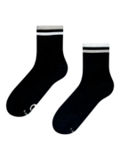 Chaussettes mi-mollet à rayures noires et blanches