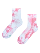 Růžové batikované lýtkové ponožky z žebrovaného úpletu