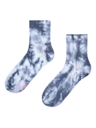 Šedo-modré batikované lýtkové ponožky z žebrovaného úpletu