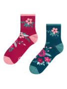 Chaussettes mi-mollet rigolotes Fleurs d'églantier