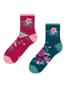 Chaussettes mi-mollet rigolotes Fleurs d'églantier