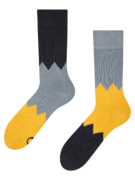 Calcetines de invierno de color gris y amarillo Zigzag