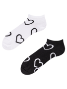 Socquettes rigolotes Petits cœurs noirs et blancs