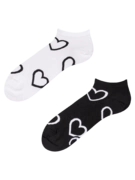 Socquettes rigolotes Petits cœurs noirs et blancs