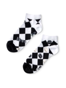 Veselé kotníkové ponožky Šachy a dáma