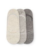 Paquet de 3 chaussettes invisibles classiques Mélange gris