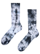 Chaussettes côtelées tie-dye avec du noir
