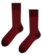 Hnedo-červené žakárové ponožky