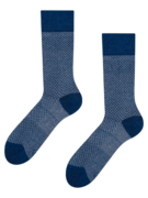 Modro-sivé žakárové ponožky