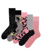 Päťbalenie veselých ponožiek Ružové mačky