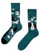 Chaussettes rigolotes en fibres de bambou Loup et lune