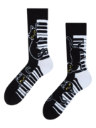 Chaussettes rigolotes Chat jouant au piano