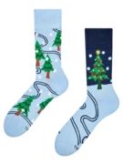 Chaussettes rigolotes Arbre de Noël & neige
