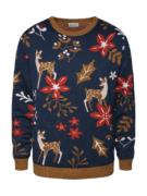 Wesoły sweter zimowy Świąteczna łania