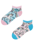 Lustige Knöchelsocken für Kinder Regenbogen-Einhorn