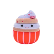 Peluche Squishmallows de 20 cm Tess le cupcake au chocolat orné d'un glaçage tourbillonnant et de paillettes