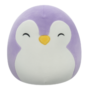 Squishmallows Elle der lila Pinguin mit geschlossenen Augen und weißem Bauch, 20 cm