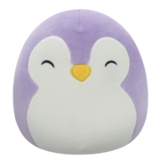 Squishmallows Elle der lila Pinguin mit geschlossenen Augen und weißem Bauch, 20 cm
