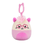 Peluche Squishmallows de 9 cm Clip-On l'opossum rose
