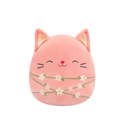 Peluche Squishmallows de 20 cm Wilka le chat pêcheur enveloppé de tiges de fleurs