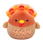 Peluche Squishmallows de 20 cm Gobrianna la dinde brune au ventre à motifs d'automne