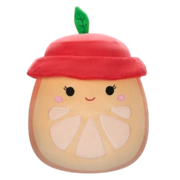 Peluche Squishmallows de 30 cm Celia la tranche d’orange au chapeau rouge