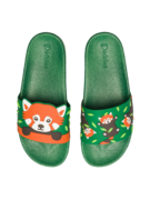 Veselé pantofle Panda červená